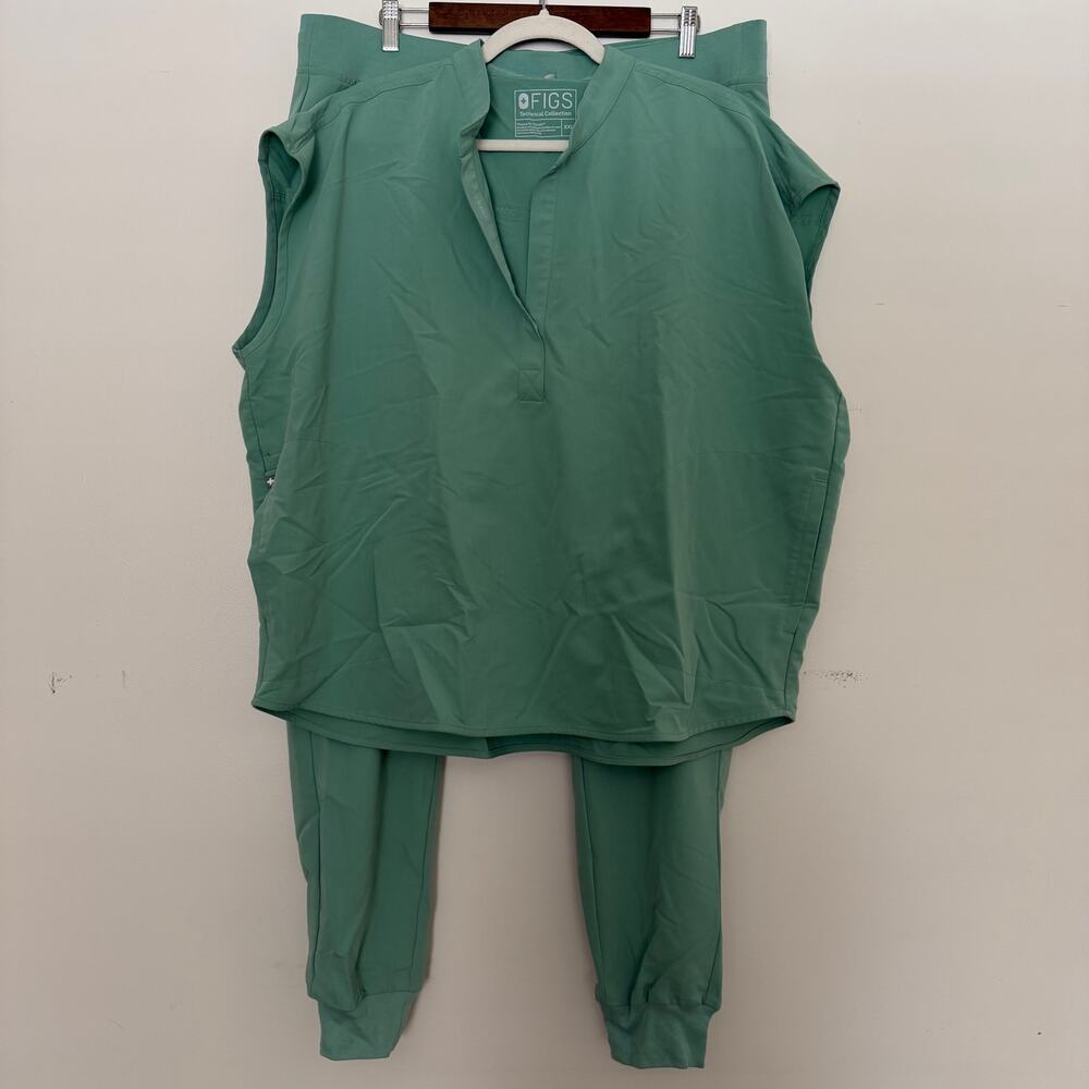 Figs Set Rafaela Oversized Scrub Top & Zamora Jogger Scrub Pants Size XXL XXL/T